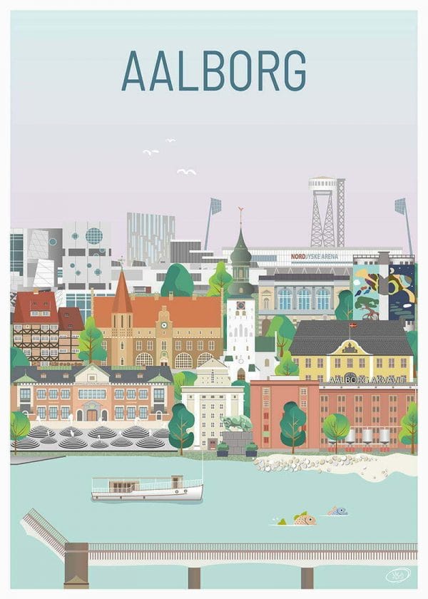 Personligt Minimer Vanding Aalborg plakat 2023 | Se de populære plakater med Aalborg | VILAKULA